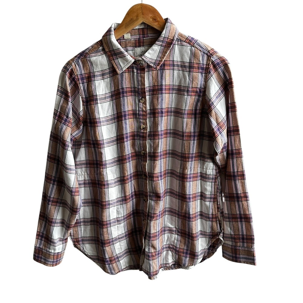JACHS Girlfriend Flannel Plaid Button Down Long Sleeve‎ Shirt XS NWOT Classic